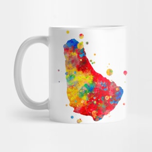 Barbados Watercolor Map Painting Mug